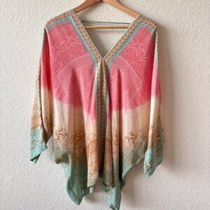 Rose & Olive kimono in multicolored blouse for women size XL